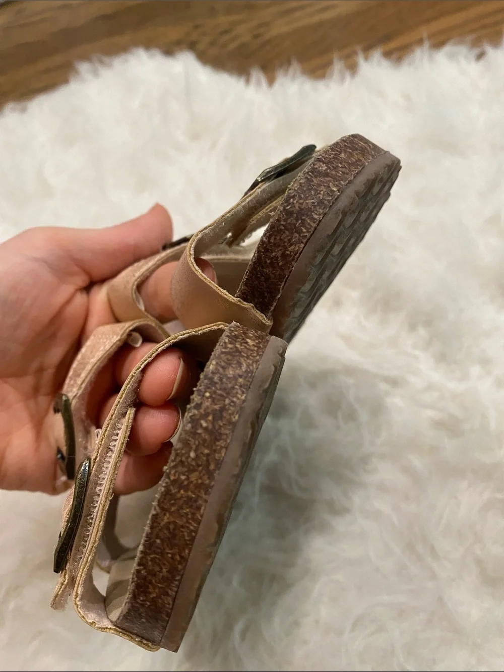 Carter's Metallic Rose Gold Double-Buckle Toddler Sandals